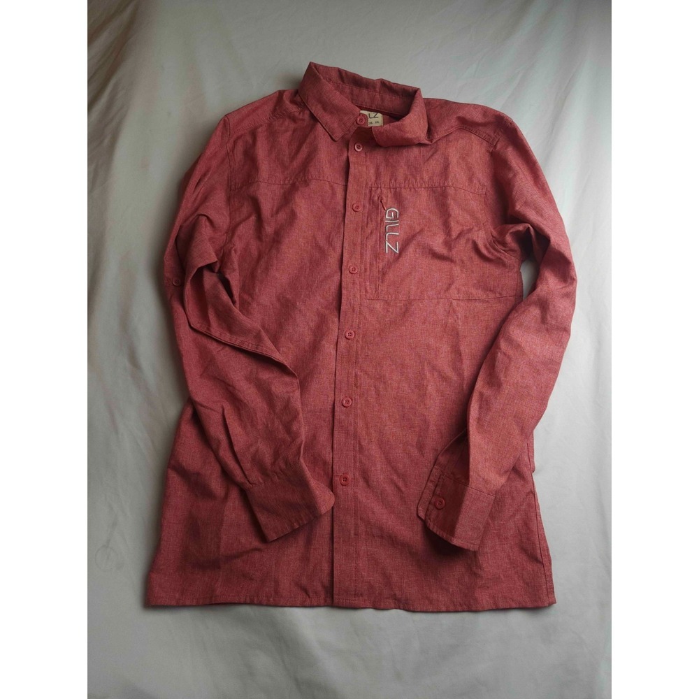 Gillz Vented Button Down Shirt Mens Size XS Pink Woven Fishing Utility Heritage